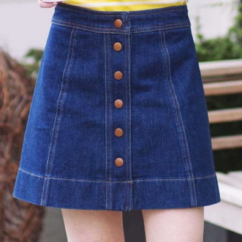 Madewell A-Line Snap Up Skirt